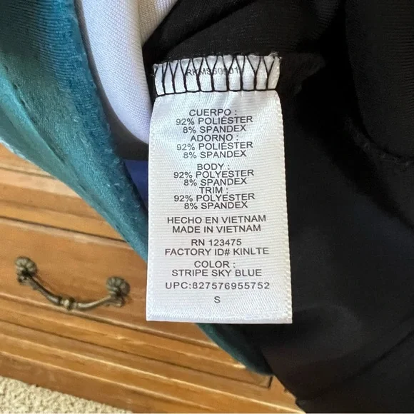 NWT REED by Reed Krakoff Striped Scuba Sheath Dress Ocean Blue - Picture 6 of 8